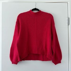 BP Hot Pink Balloon Sleeve Sweater